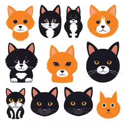 cats are on display as the faces of each cat