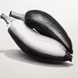 two bananas sitting on top of each other on top of a table