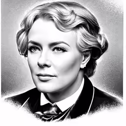 a black and white portrait of a woman