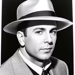 an old photograph of a man in a hat
