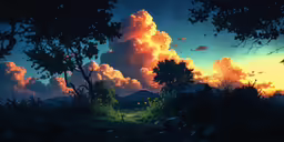 a colorful sky over the mountains above a dirt road