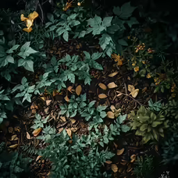 a bunch of plants are growing near the ground