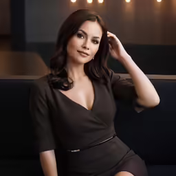 a woman in black is wearing tight clothes