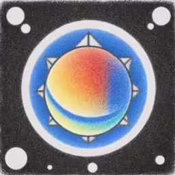 an artistic painting of a colorful design that resembles circles