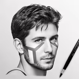 a man has the image of he was in the shape of the letter x on his face