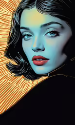 the face and neck of a woman with wavy hair