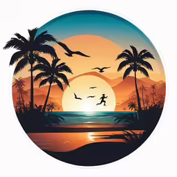 the silhouette of a man running on the beach at sunset