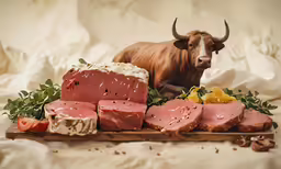 a picture of some food on a wooden table
