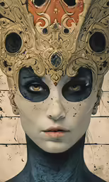 a close up shot of a person with strange face