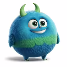 a furry monster that looks like it is happy