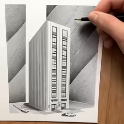 someone drawing a photo on a paper with black marker
