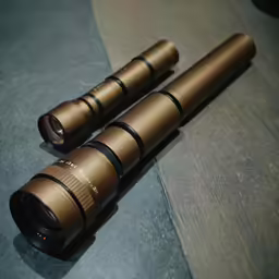 a pair of binoculars laying on a counter