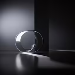 the light is shining on the floor by itself