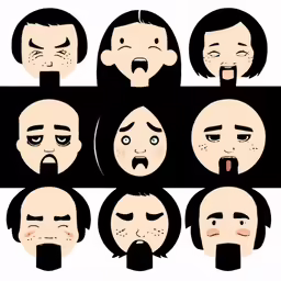 the stages of facial expression in an animated character