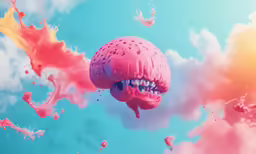 a photo taken from below with colorful fluid in the air