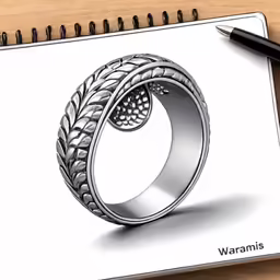 a spirally shaped ring sitting on top of a notepad