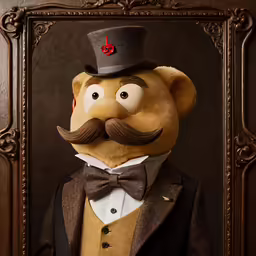 a very cute looking cartoon with a mustache