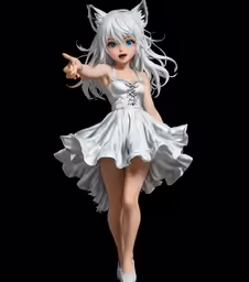 a female figurine holding a finger