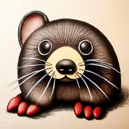there is a drawing of an animal that looks like a rat