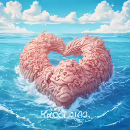 this is an odd shape of a heart in the ocean