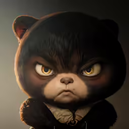 a creepy looking character in a costume with fur on