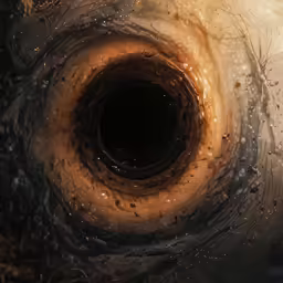 an extreme close up view of a black hole