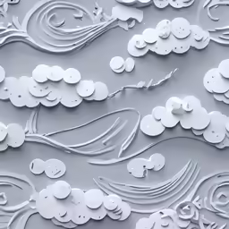 the wall of white clouds with water and trees