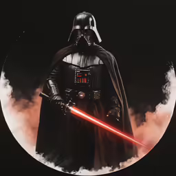 a poster for the star wars movie has a darth vader wielding with his red laser sword