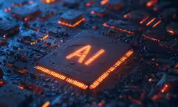 close up image of an artificial processor and chips with the word ai printed on it
