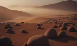desert like landscape with mountains in background
