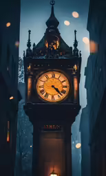 a large clock tower sitting in the middle of city