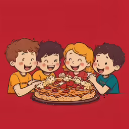 a family making pizza together on top of a pizza pan