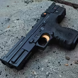 this is a black gun laying on the ground