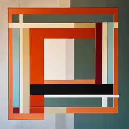 a square of color that is arranged with lines
