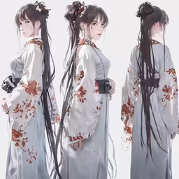 three photos that show the different hairs styles