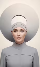 a woman with her head up on top of her head