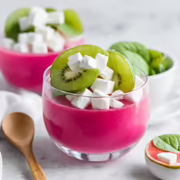 a close up of two glasses of smoothies