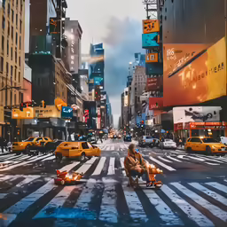 there are a lot of people that are driving down the street