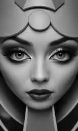 an woman with makeup in a futuristic pose