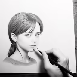 the girl is drawn by an artist