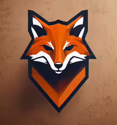 the emblem of the team of the foxes is shown,a fox made from an origami piece