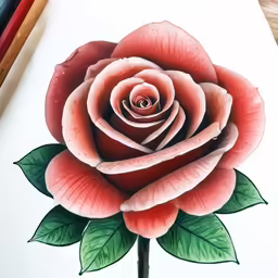 a rose is shown in this drawing and drawing class