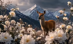 an animal that is standing in the grass