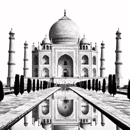 black and white photograph of the tajwa