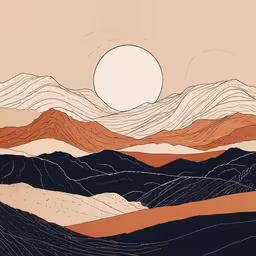 this is an image of a mountains landscape,a colorful landscape with mountains and hills