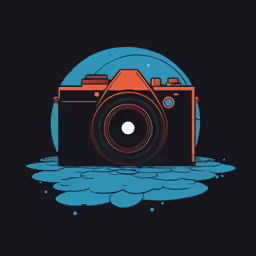 an illustration of a camera on top of a table