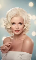 the blond woman is posing for the camera