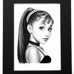 a drawing of a girl wearing a tiara