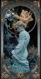 a digital painting of a girl in a dress