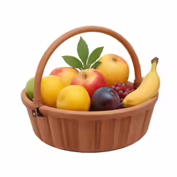 a basket filled with assorted fruits and vegetables